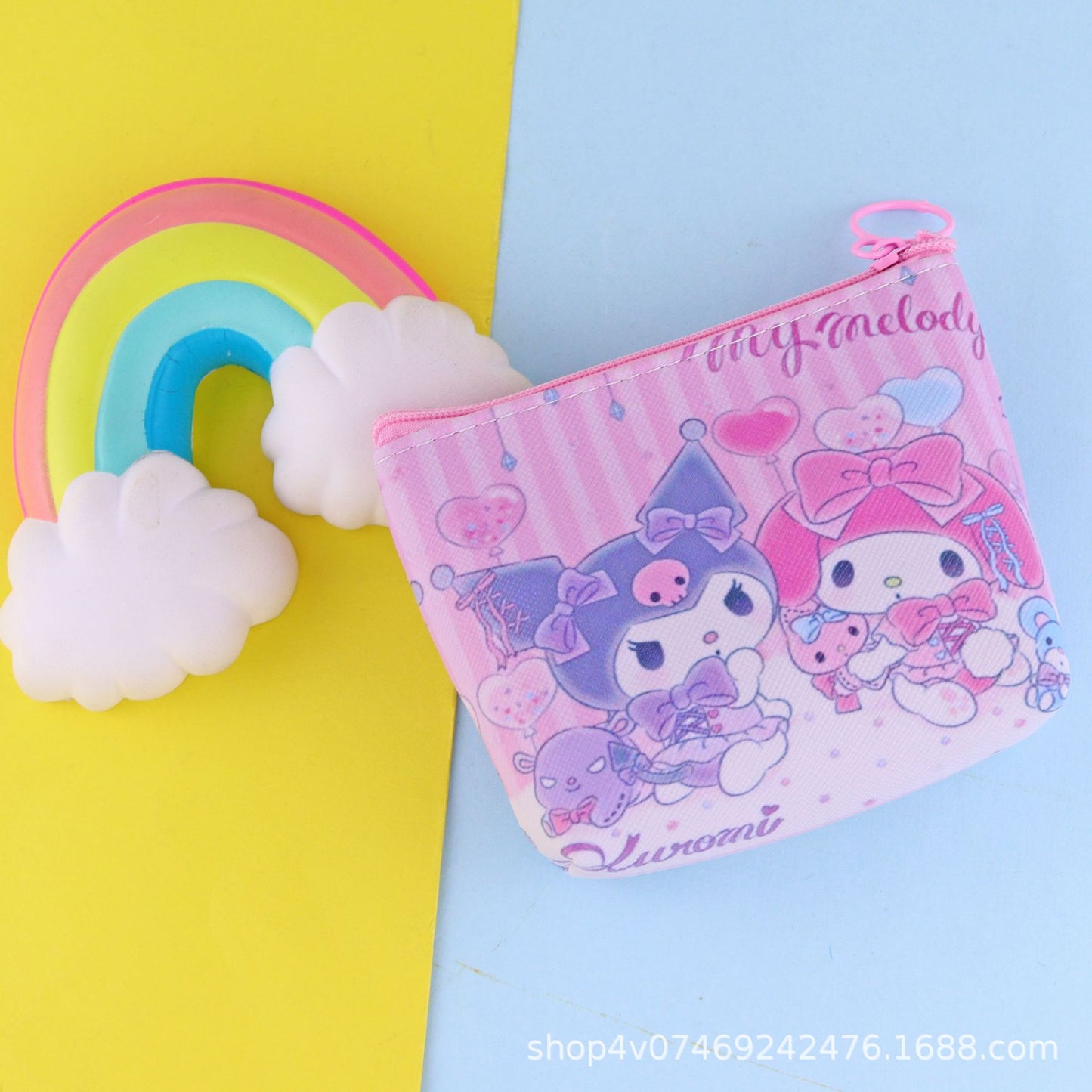 10 pcs lot san-rio cute cartoon PU purse ku-romi melody cinner-moroll