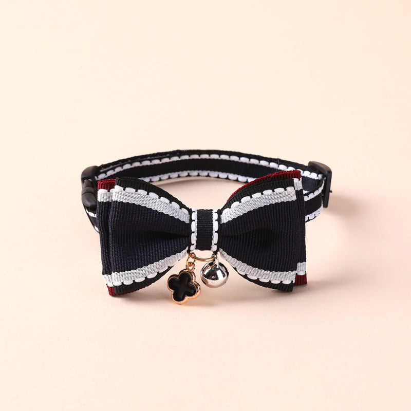 PT1006 Cat bow necklace Cute dog collar with adjustable tie and bell jewelry decoration pet dog  kitten pendant