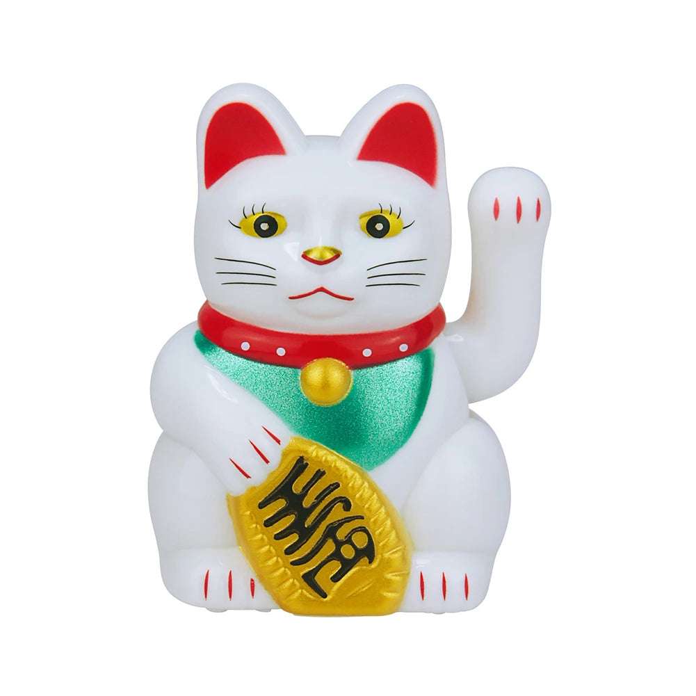 #HD1045 2 inch Mini Solar Waving Lucky Cat Car Decoration Home Desktop Ornaments