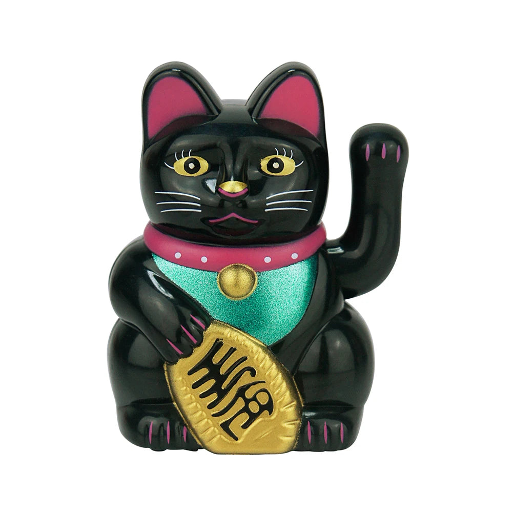 #HD1045 2 inch Mini Solar Waving Lucky Cat Car Decoration Home Desktop Ornaments