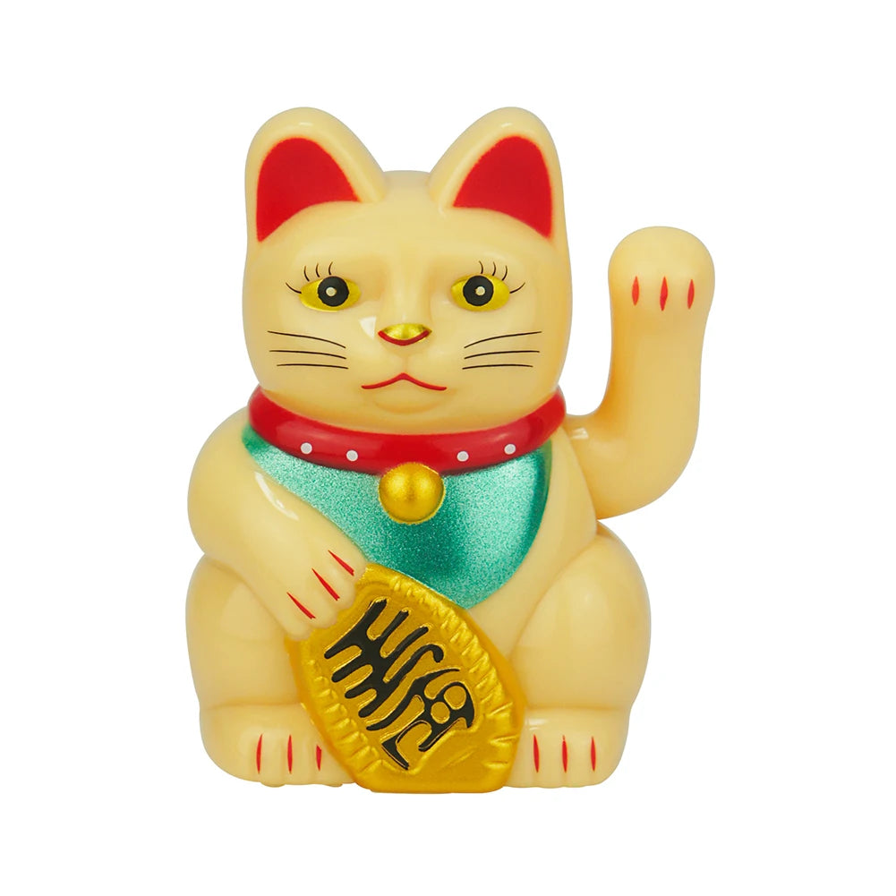 #HD1045 2 inch Mini Solar Waving Lucky Cat Car Decoration Home Desktop Ornaments