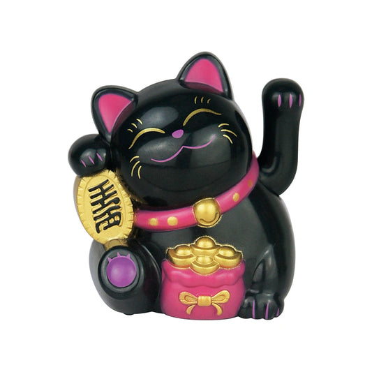 #HD1045 2 inch Mini Solar Waving Lucky Cat Car Decoration Home Desktop Ornaments