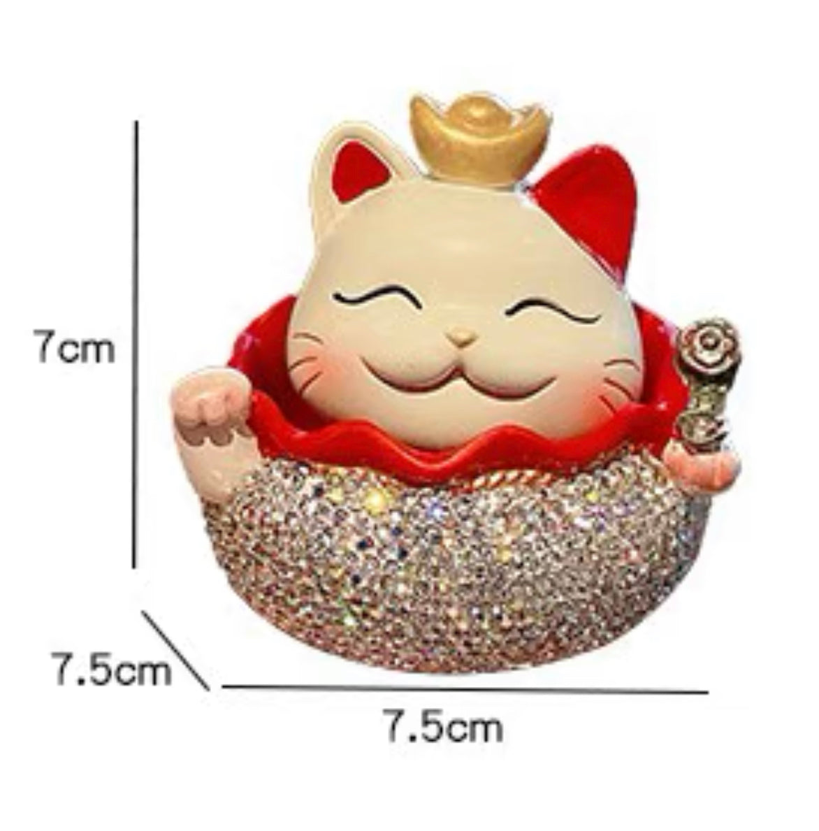 #HD1032 Rhinestone lucky cat Nodding heads for car decoration gift