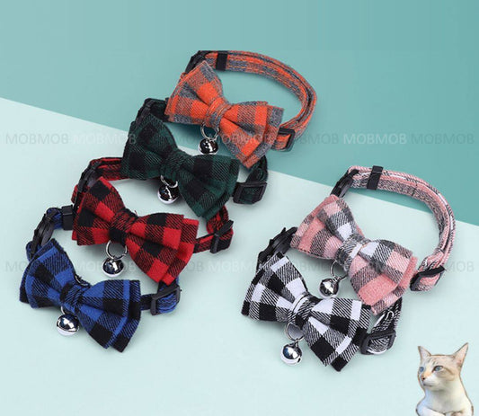 PT1007 Cat Collar With Bow Tie Adjustable Pet Supplies Pet Accessories