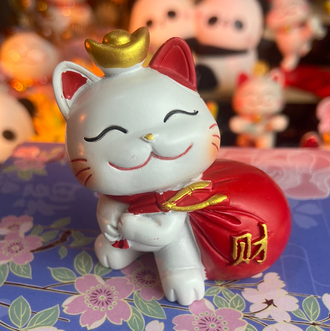 #HD1008 happy Nodding wobbling cat girl fortune cat lucky cat home deco figurine car decoration