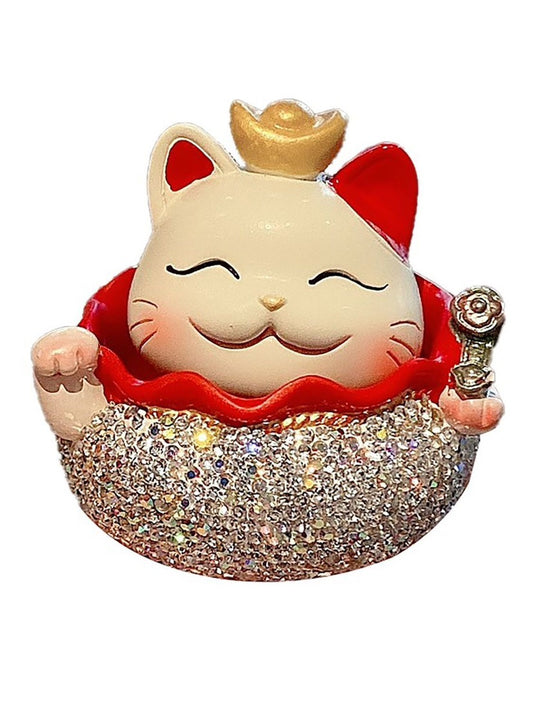 #HD1032 Rhinestone lucky cat Nodding heads for car decoration gift