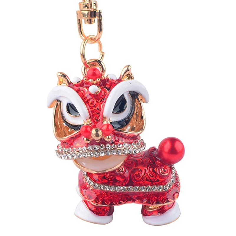 #HA1019 Dancing Lion Key Chain Colorful Chinese Ethnic Keychain Car Pendant gift souvenir