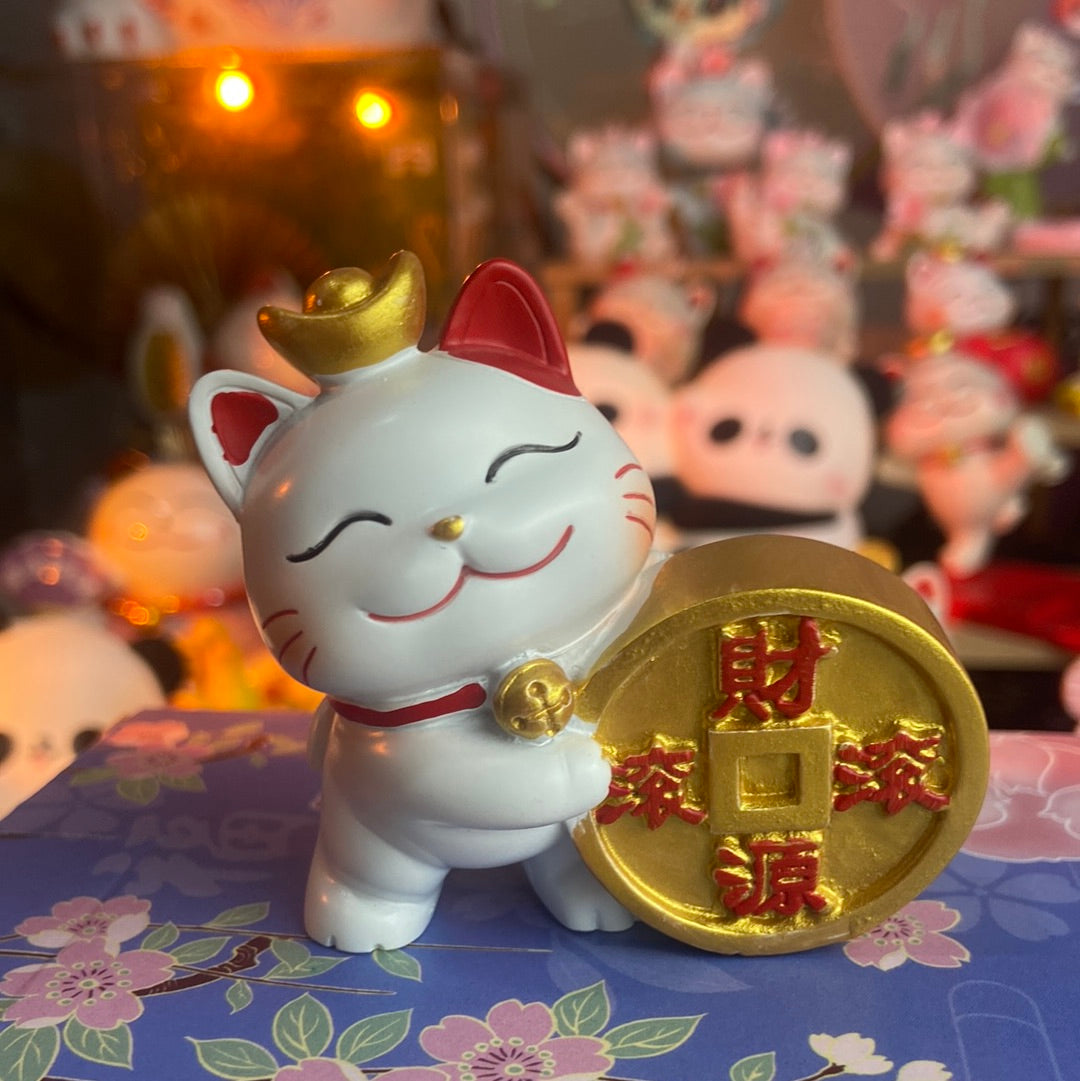 #HD1008 happy Nodding wobbling cat girl fortune cat lucky cat home deco figurine car decoration