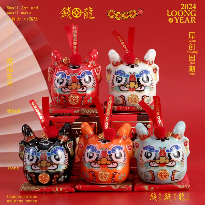 #HD1036 Dragon money bank lucky dragon creative ceramic zodiac dragon decoration
