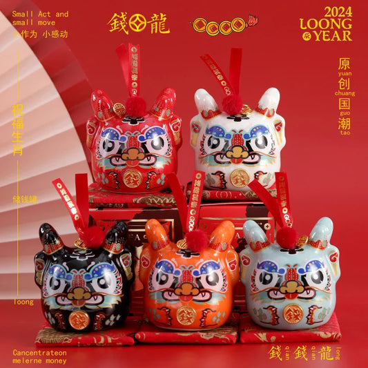 #HD1036 Dragon money bank lucky dragon creative ceramic zodiac dragon decoration