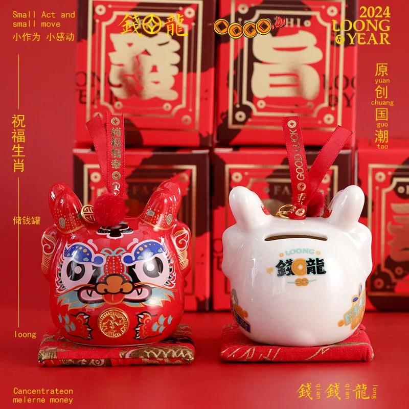 #HD1036 Dragon money bank lucky dragon creative ceramic zodiac dragon decoration