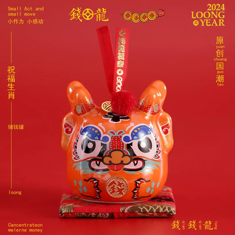 #HD1036 Dragon money bank lucky dragon creative ceramic zodiac dragon decoration