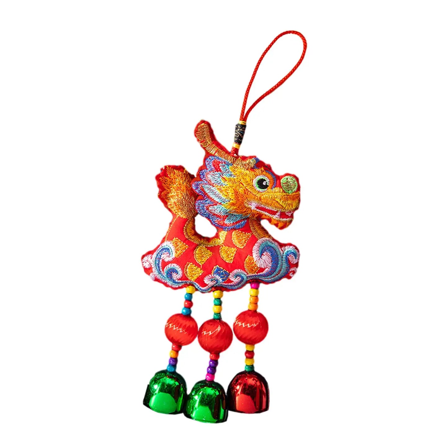 2024 embroydery lucky Dragon Festive Blessing talisman Wind Chime Hanging Pendant Decoration