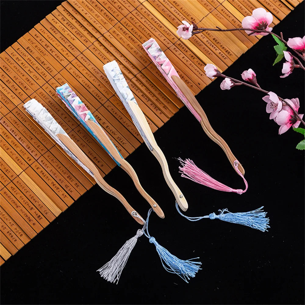 #HE1002 3 pcs lot Silk Bamboo bone Folding Fans Hand Held Fan Chinese Style Flower Painting Fans Party Deco Gift