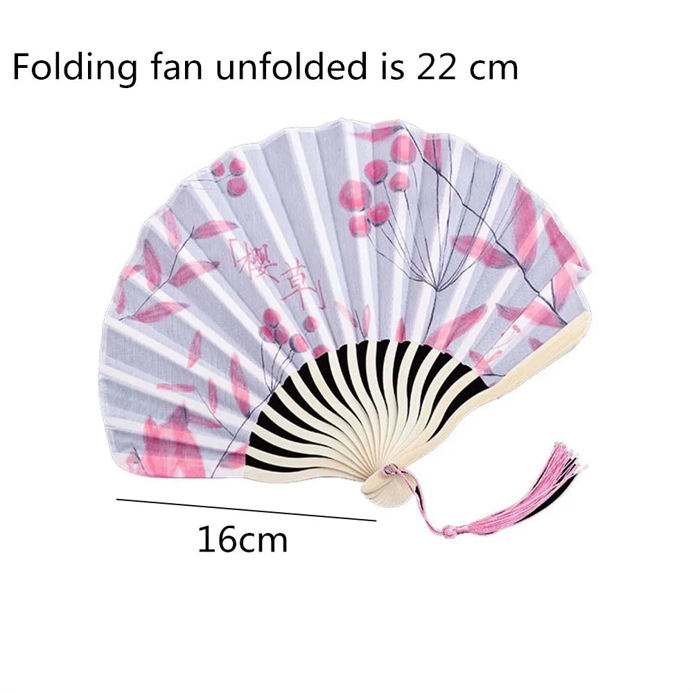 #HE1002 3 pcs lot Silk Bamboo bone Folding Fans Hand Held Fan Chinese Style Flower Painting Fans Party Deco Gift