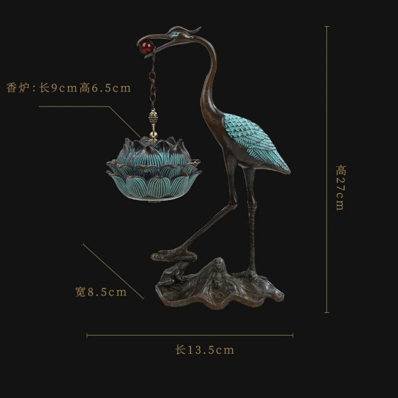 #HD1039 Crane Incense Burner VINTAGE Backflow Smoke Water Fall Incense Holder Burner Stove For Cones Coils Aromatherapy Burner