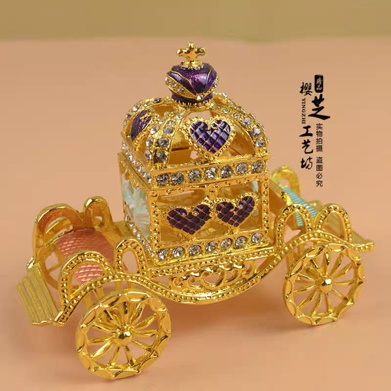 #HA1022-High grade Trinket box Jewelry box handmade Metal Enameled Ornament Hand-Embellished Gift for Lover
