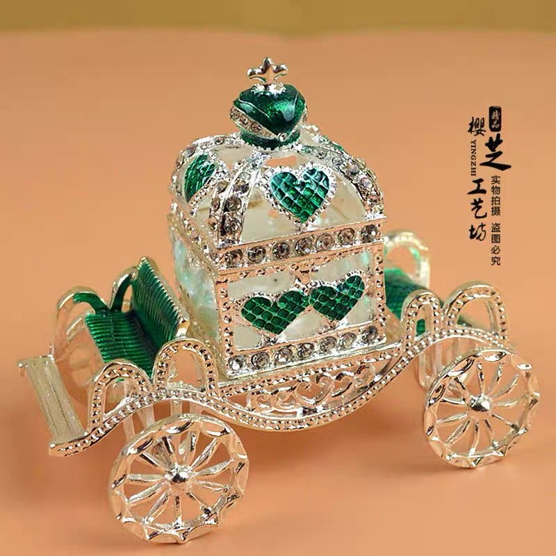 #HA1022-High grade Trinket box Jewelry box handmade Metal Enameled Ornament Hand-Embellished Gift for Lover