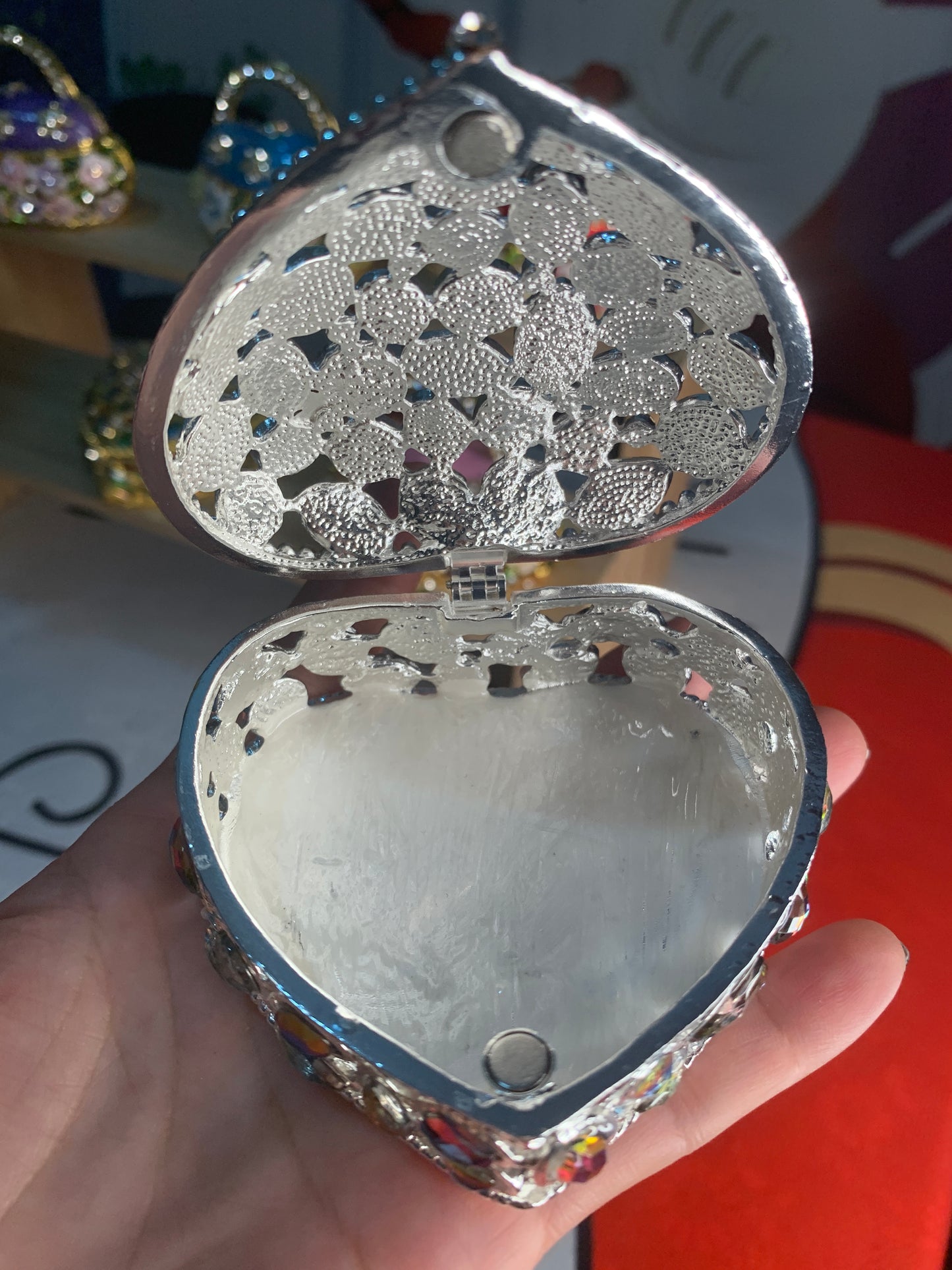 #HA1022-High grade Trinket box Jewelry box handmade Metal Enameled Ornament Hand-Embellished Gift for Lover