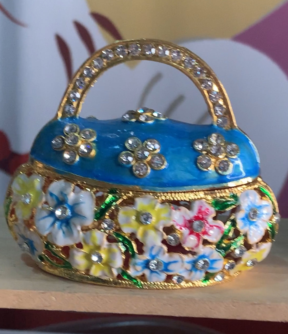 #HA1022-High grade Trinket box Jewelry box handmade Metal Enameled Ornament Hand-Embellished Gift for Lover