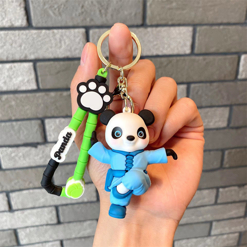 #HA1024 4 pcs lot Cute panda keychain,bag chain fruit panda kungfu panda car key accessory