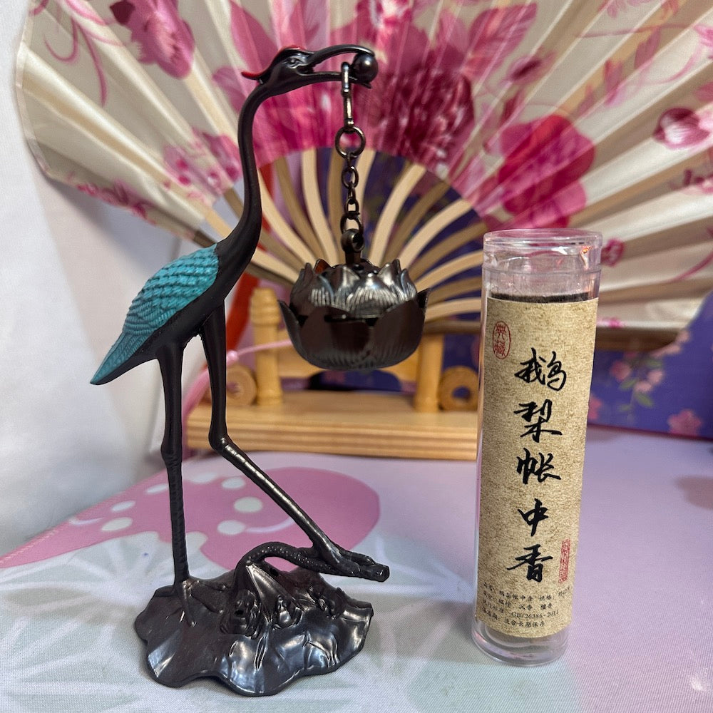 #HD1039 Crane Incense Burner VINTAGE Backflow Smoke Water Fall Incense Holder Burner Stove For Cones Coils Aromatherapy Burner