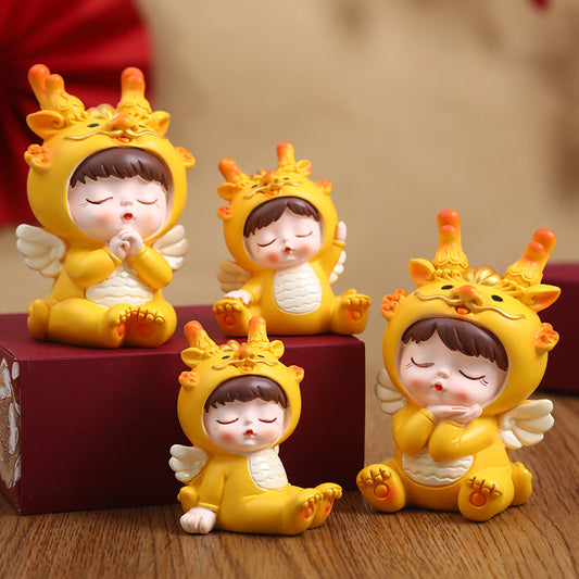 cute dragon baby girl home deco figurine car decoration