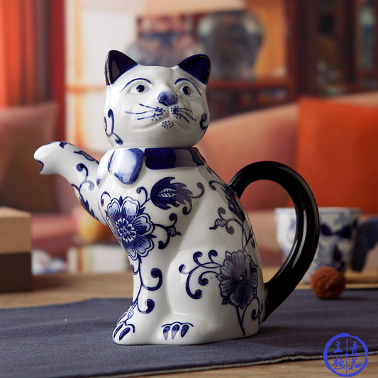 #HD1044 Milk pot wine container Cute Lucky Cat Porcelain Tea pot Creative Maneki Neko tea pot