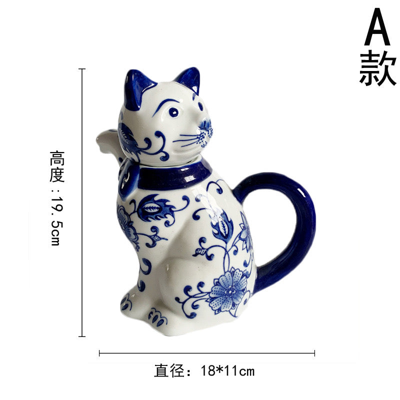 #HD1044 Milk pot wine container Cute Lucky Cat Porcelain Tea pot Creative Maneki Neko tea pot