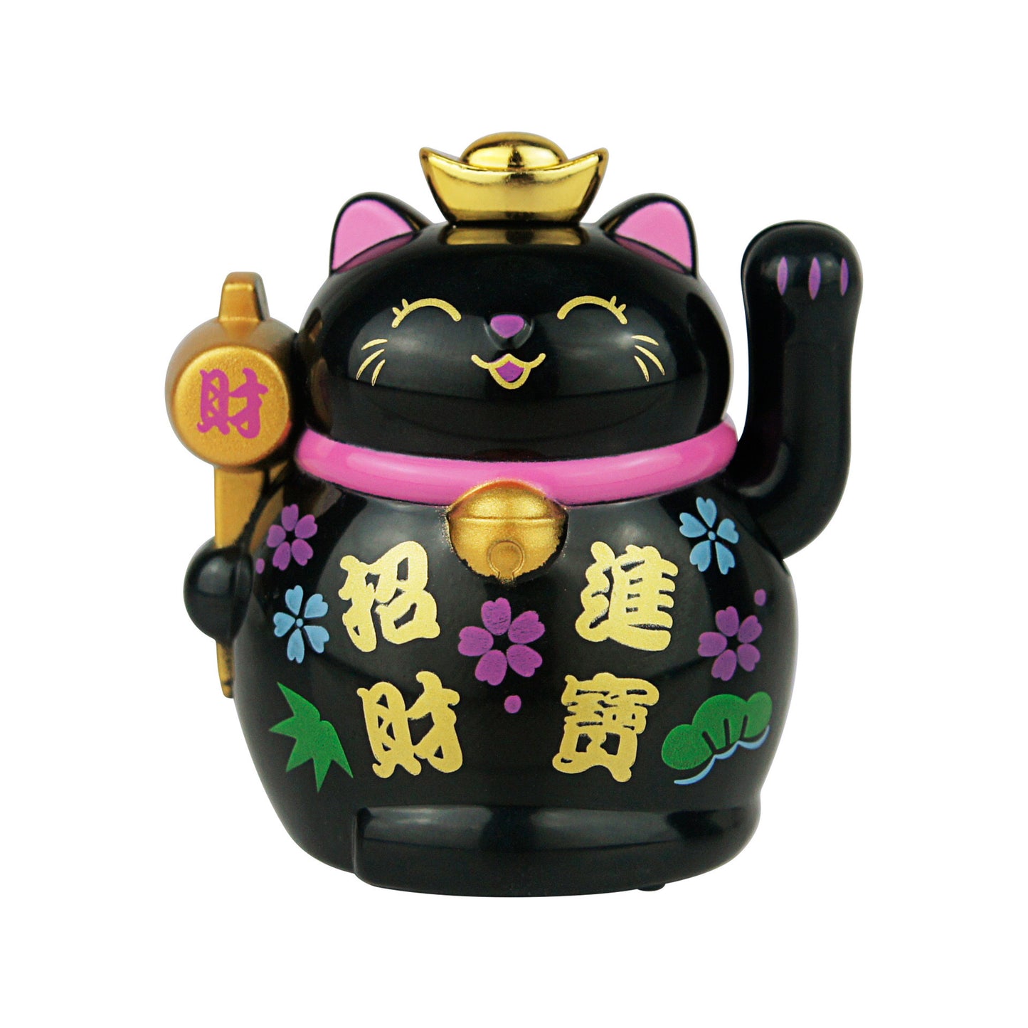 #HD1045 2 inch Mini Solar Waving Lucky Cat Car Decoration Home Desktop Ornaments