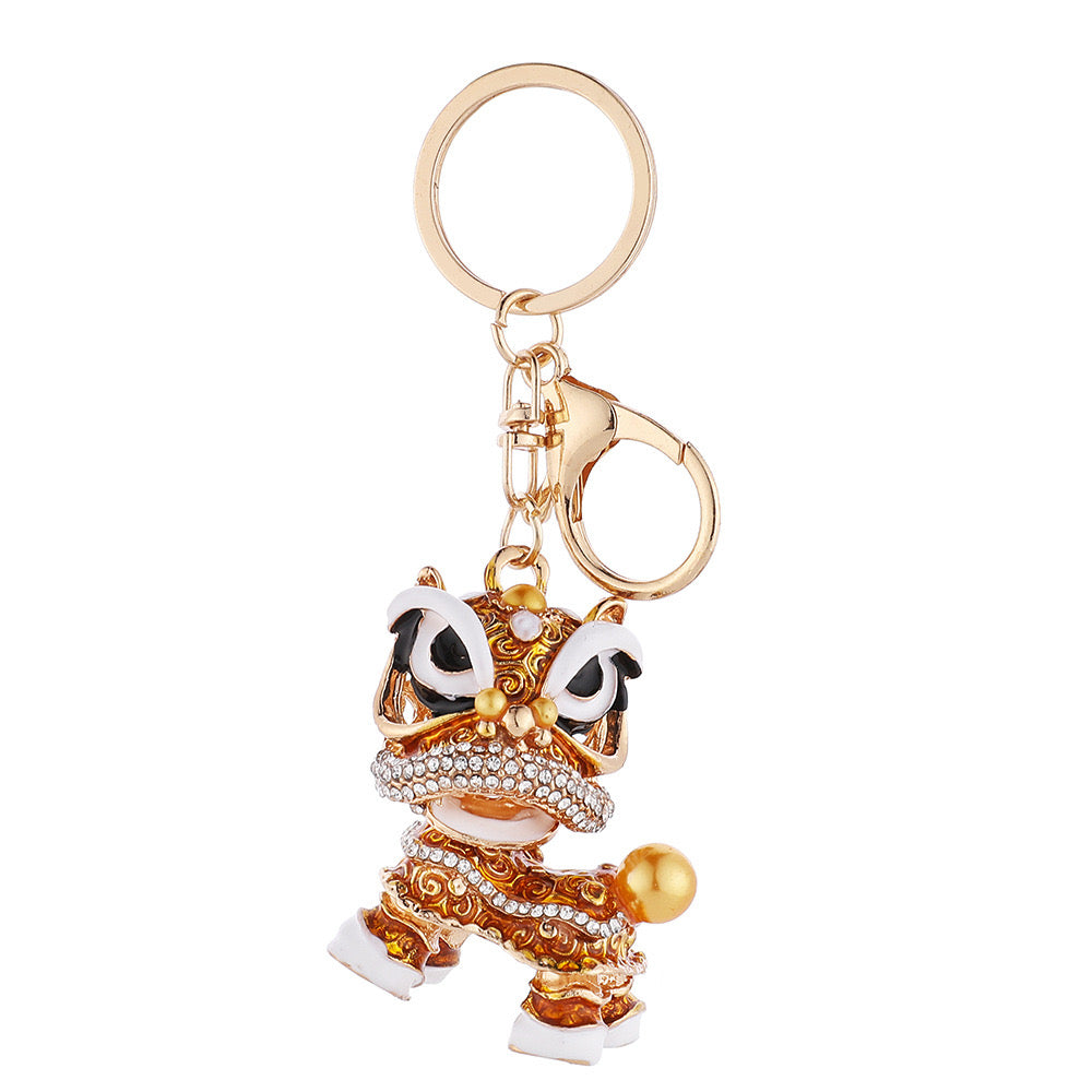 #HA1019 Dancing Lion Key Chain Colorful Chinese Ethnic Keychain Car Pendant gift souvenir