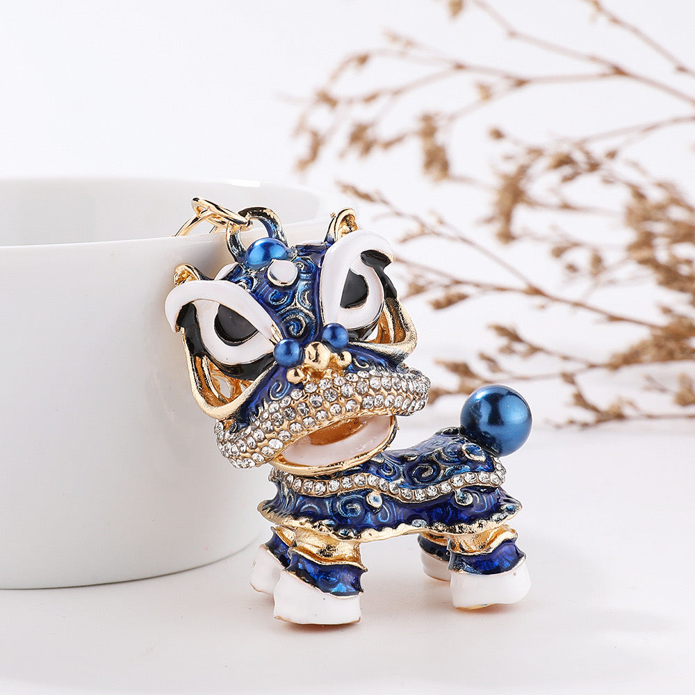 #HA1019 Dancing Lion Key Chain Colorful Chinese Ethnic Keychain Car Pendant gift souvenir