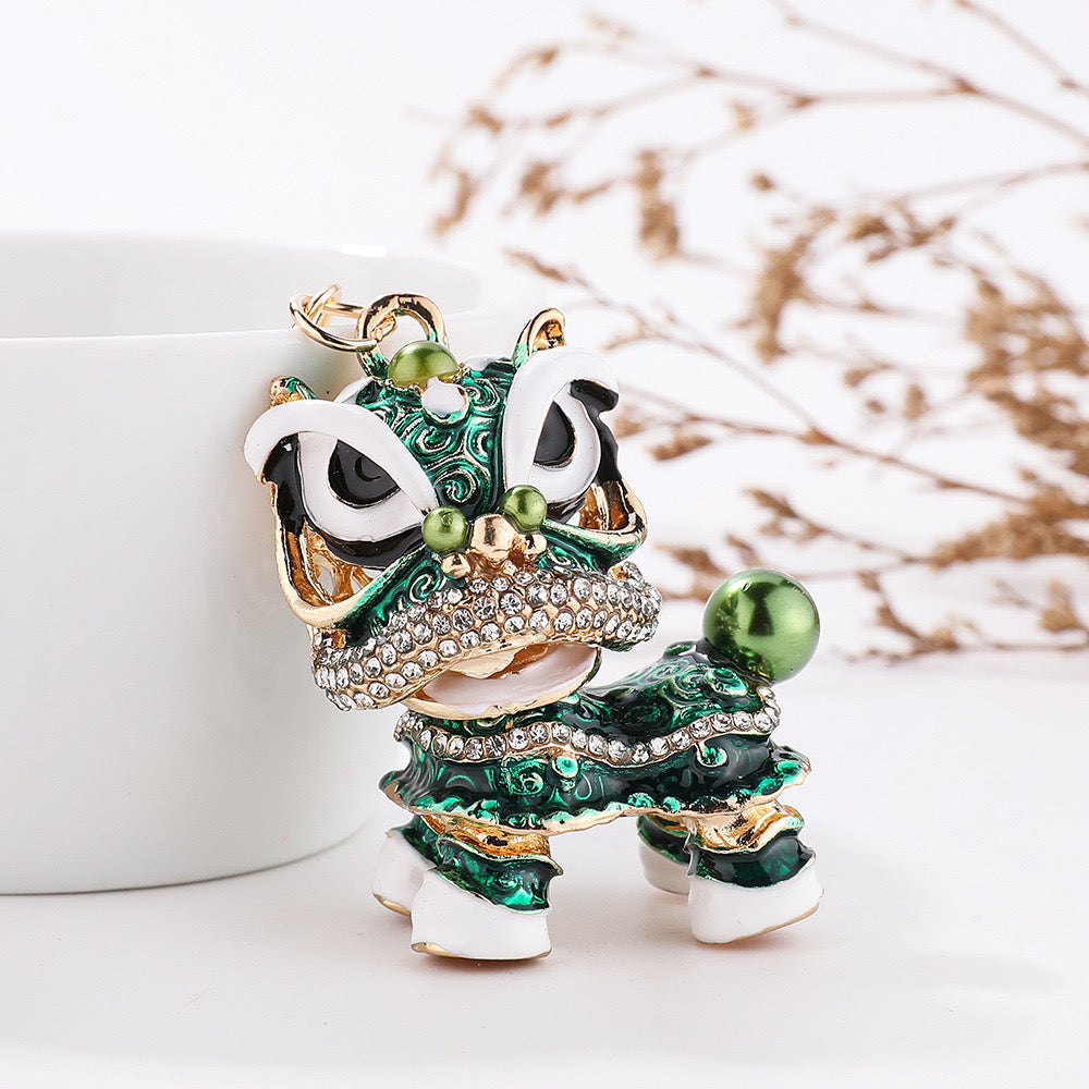#HA1019 Dancing Lion Key Chain Colorful Chinese Ethnic Keychain Car Pendant gift souvenir