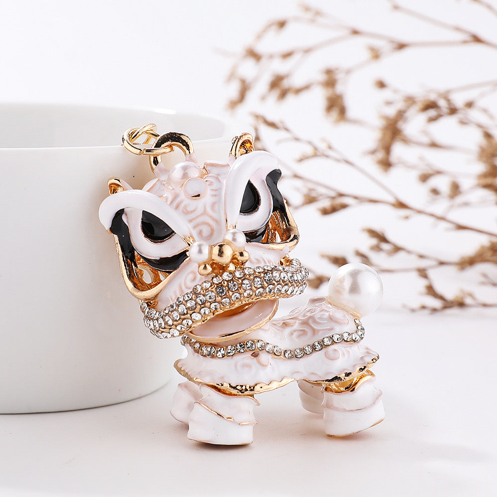 #HA1019 Dancing Lion Key Chain Colorful Chinese Ethnic Keychain Car Pendant gift souvenir