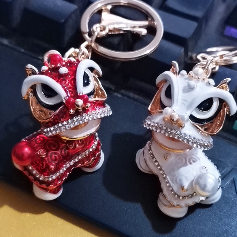 #HA1019 Dancing Lion Key Chain Colorful Chinese Ethnic Keychain Car Pendant gift souvenir