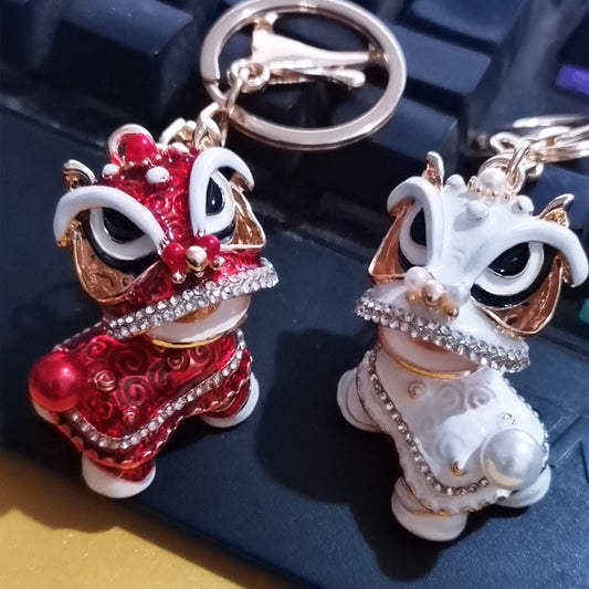 #HA1019 Dancing Lion Key Chain Colorful Chinese Ethnic Keychain Car Pendant gift souvenir