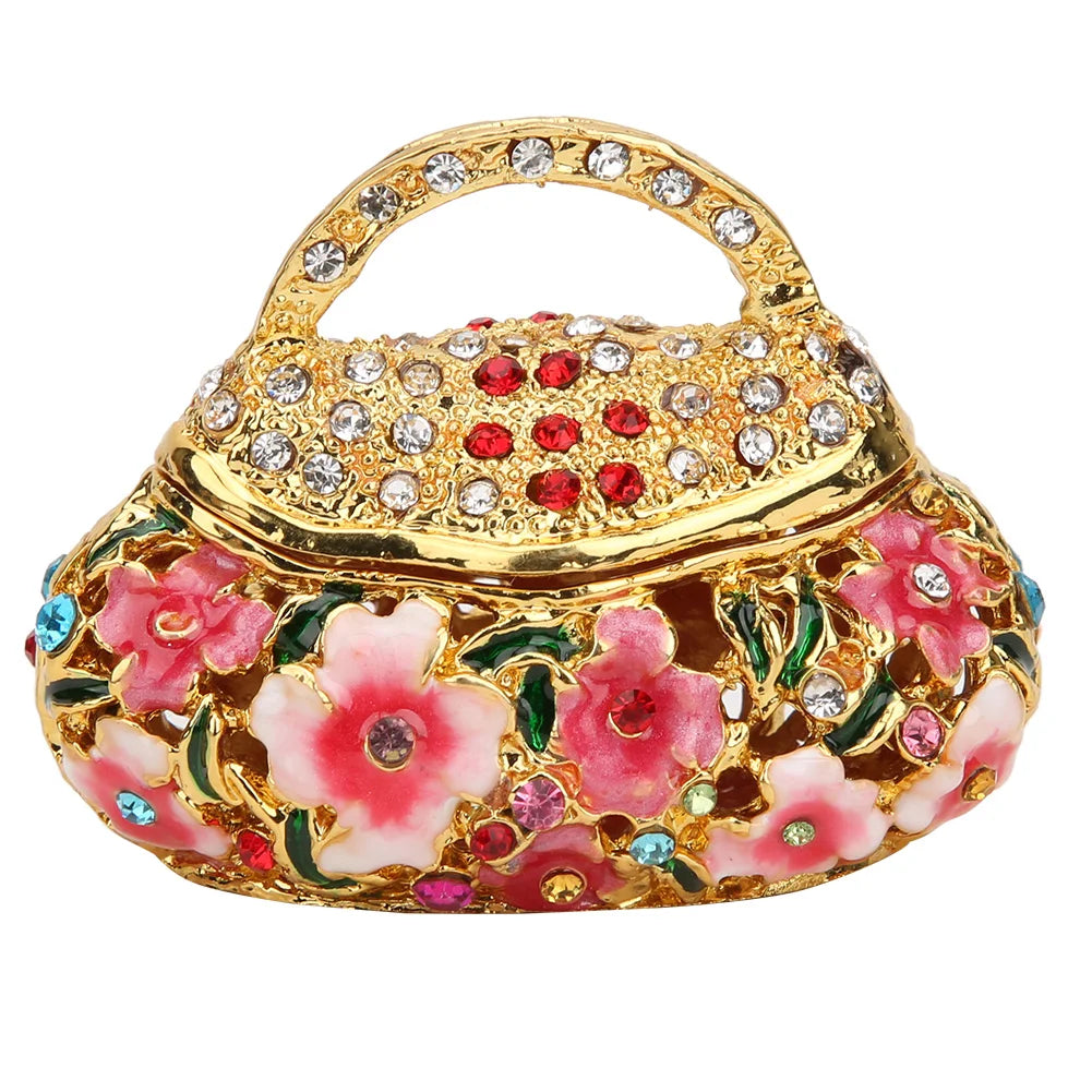 #HA1022-High grade Trinket box Jewelry box handmade Metal Enameled Ornament Hand-Embellished Gift for Lover