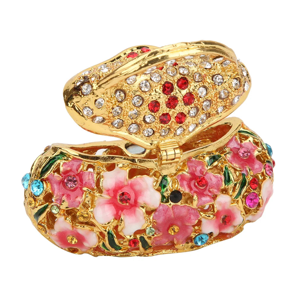 #HA1022-High grade Trinket box Jewelry box handmade Metal Enameled Ornament Hand-Embellished Gift for Lover
