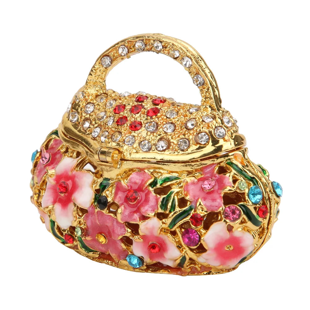 #HA1022-High grade Trinket box Jewelry box handmade Metal Enameled Ornament Hand-Embellished Gift for Lover