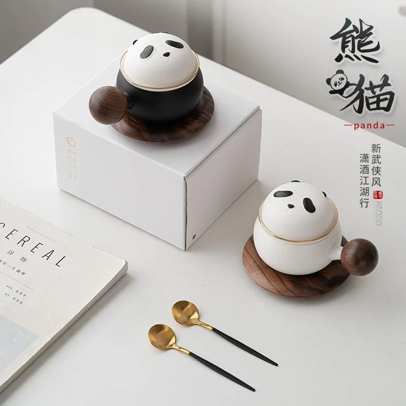 #HD1033 Cute Panda Ceramic Mug 180ML with Lid for Tea ,Coffee Mugs Milk Cups Home Decoration Gift