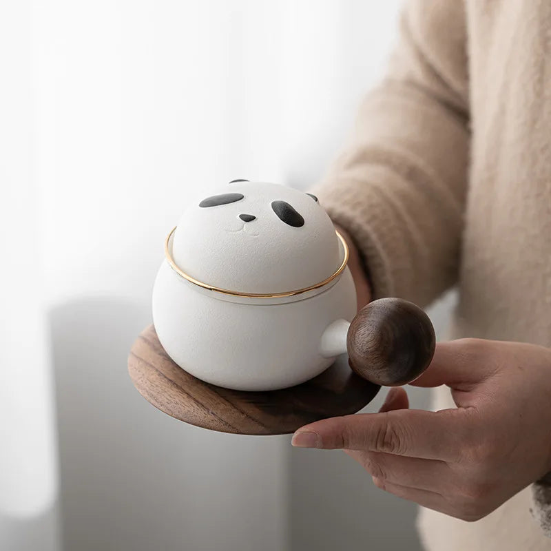 #HD1033 Cute Panda Ceramic Mug 180ML with Lid for Tea ,Coffee Mugs Milk Cups Home Decoration Gift