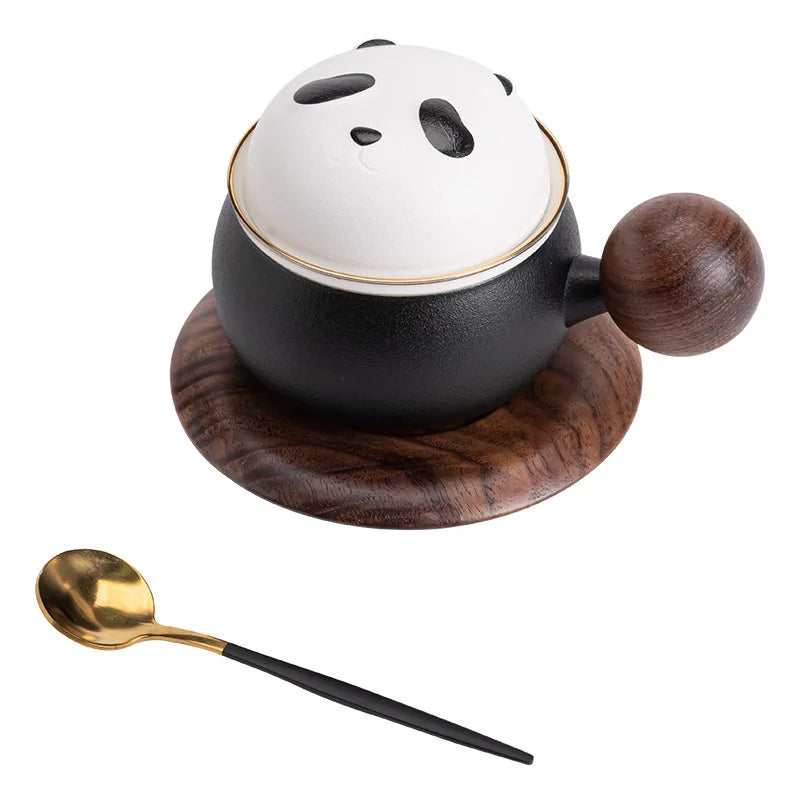 #HD1033 Cute Panda Ceramic Mug 180ML with Lid for Tea ,Coffee Mugs Milk Cups Home Decoration Gift
