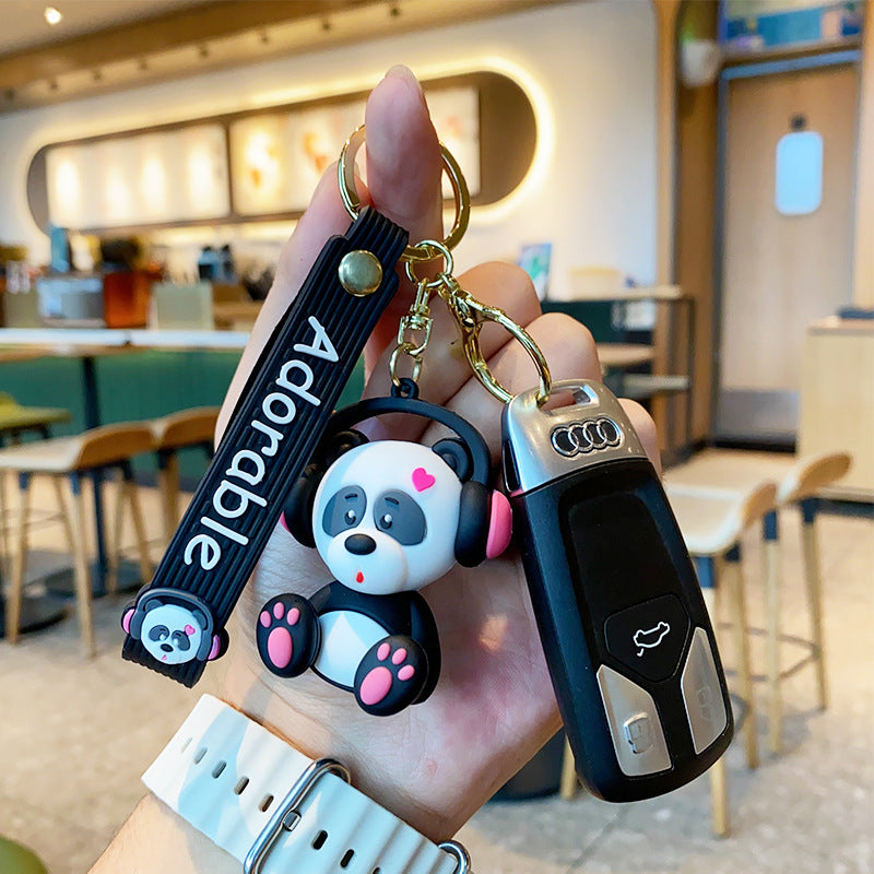 #HA1028 4 pcs lot  Music panda elephant keychain keyring bag pandent  cartoon  cute gift