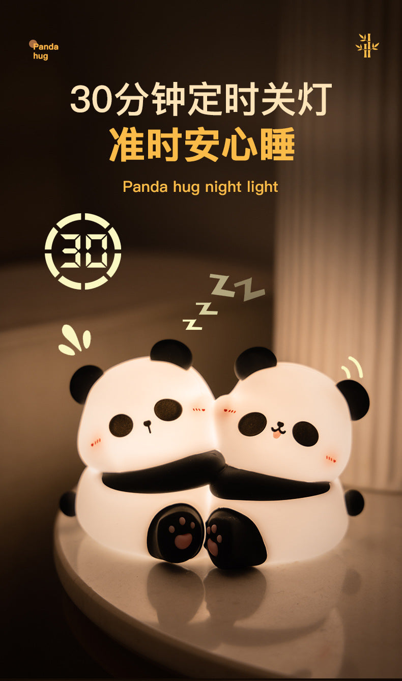 #HA1041 Panda hug bedlight led night light lamp USB chargable cute  gift girl