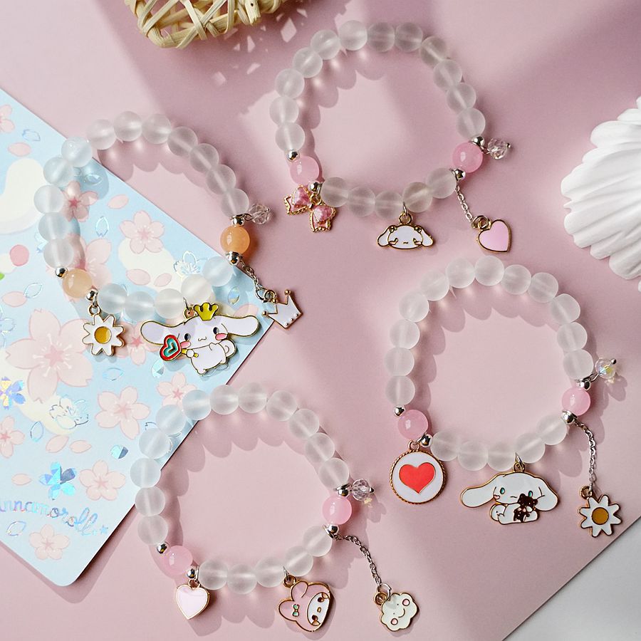 6 pcs lot styles Kawaii Sanrio Anime bracelet cinnamoroll kuromi