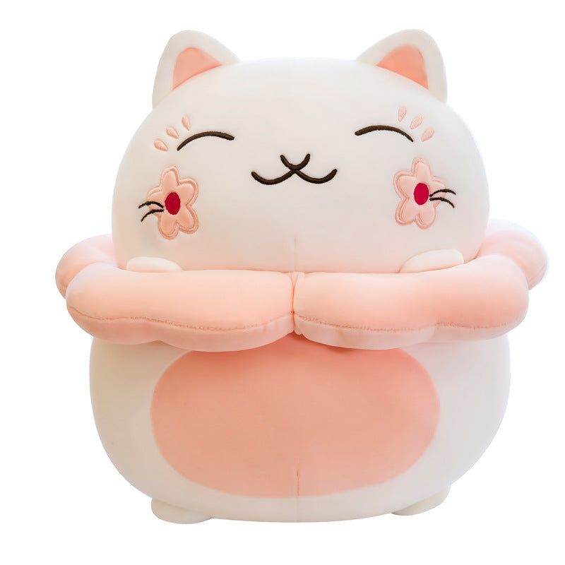 #HA1028 Sakura lucky cat cushion pillow cute fortune cat plush kids toys girl gift