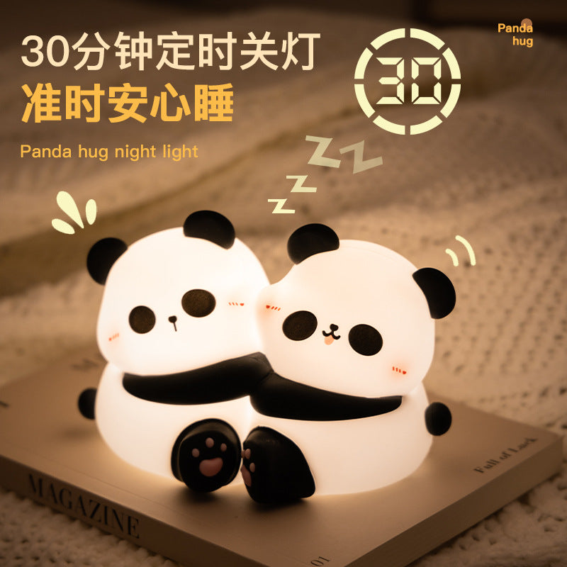 #HA1041 Panda hug bedlight led night light lamp USB chargable cute  gift girl