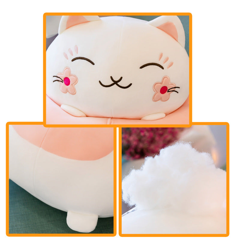 #HA1028 Sakura lucky cat cushion pillow cute fortune cat plush kids toys girl gift