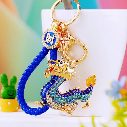#HA1020 Dancing dragon chinese zodiac keychain keyring car key hangbag accessories