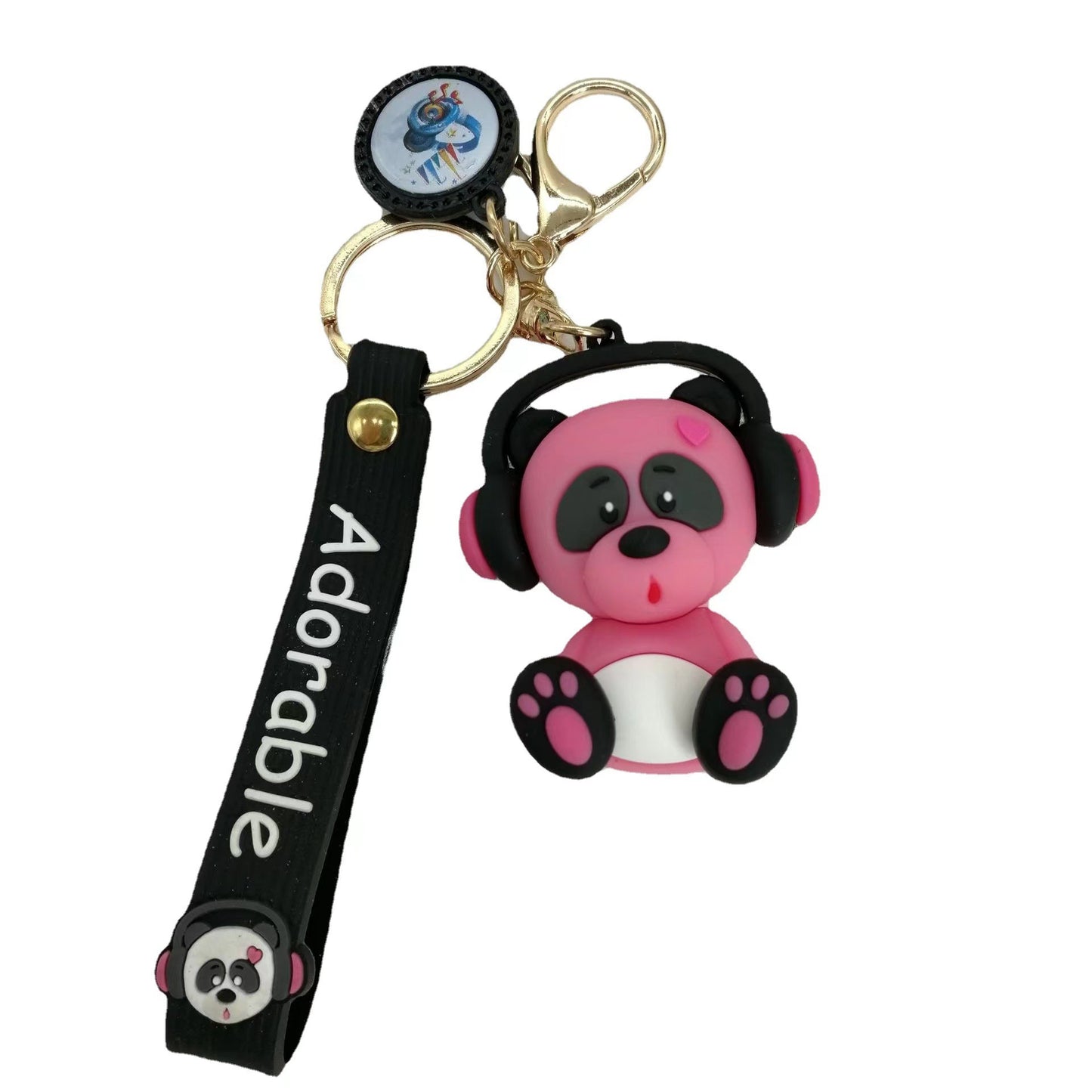 #HA1028 4 pcs lot  Music panda elephant keychain keyring bag pandent  cartoon  cute gift